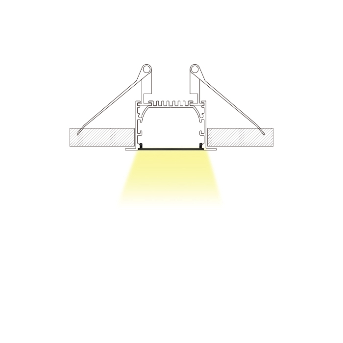 Flange 2 Inch Recessed Aluminum LED Housing, 35mm Height Flange 2 Inch Recessed Aluminum LED Housing, 35mm Height